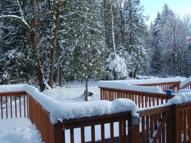 Snow cleaning in the garden